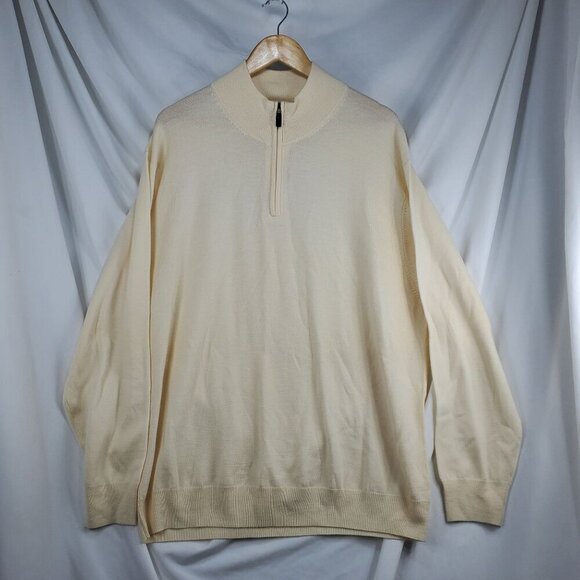 Jos. A. Bank Other - Jos. A. Bank Men's Ivory Pullover Sweater Long Sleeve 1/4 Zip Size XXL (C-5)